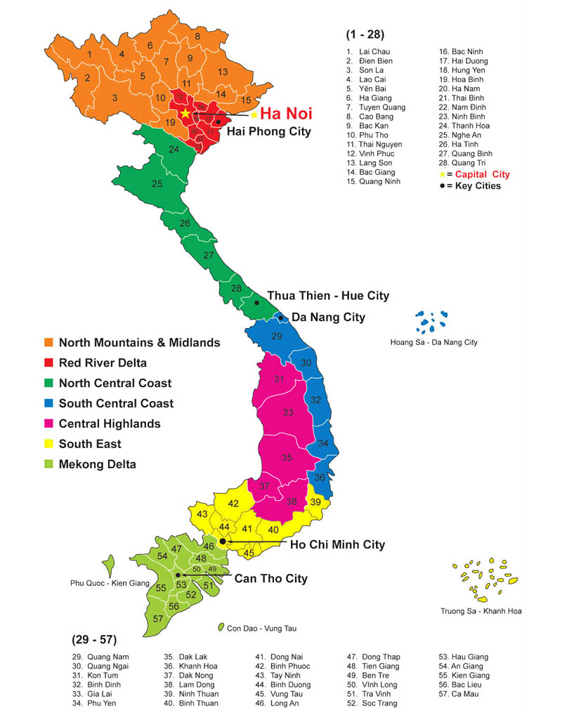 Bản đồ các tỉnh thành Việt Nam chi tiết nhất
