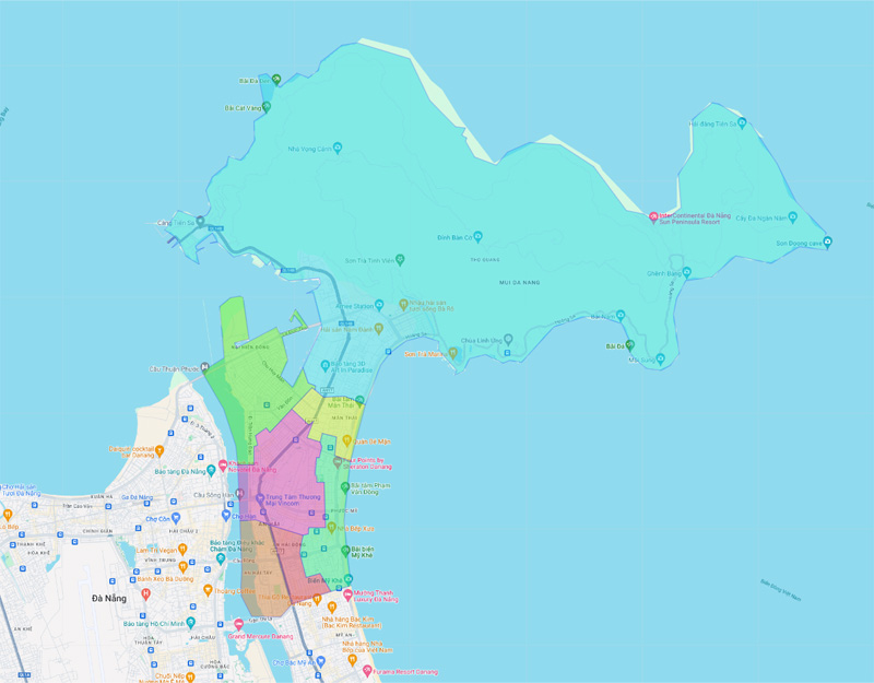 Bản đồ quận Sơn Trà, Đà Nẵng cập nhật mới nhất