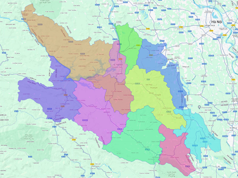 Bản đồ tỉnh Hòa Bình