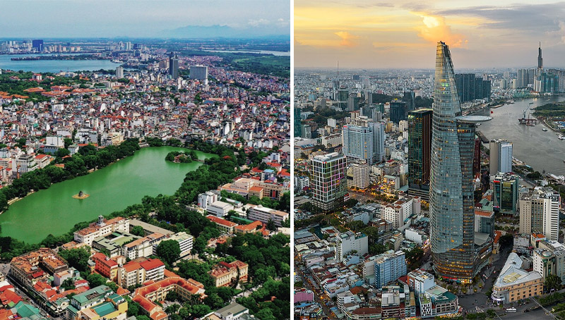 Hà Nội và TP.HCM hiện đang là 2 thành phố lớn nhất Việt Nam