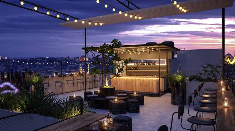 Ý tưởng thiết kế quán cafe sân thượng Rooftop
