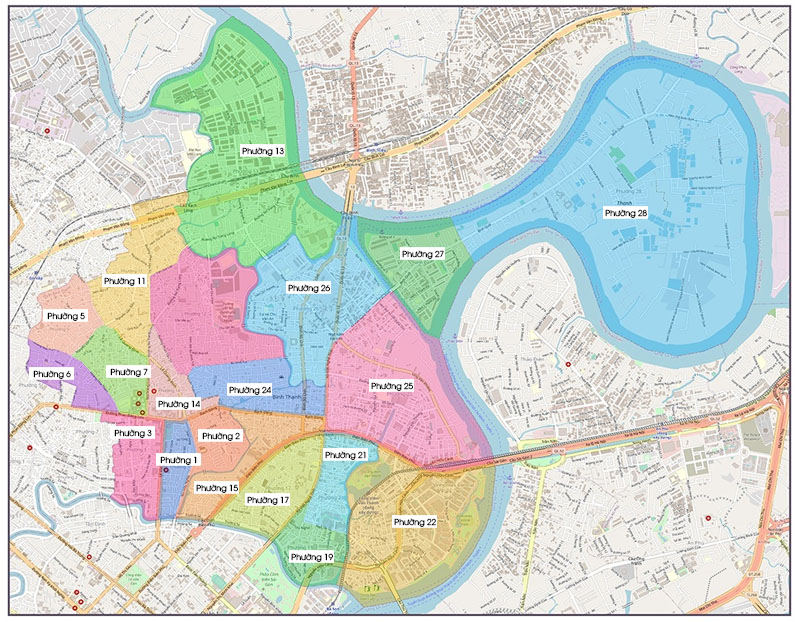 Bản đồ hành chính quận Bình Thạnh mới nhất