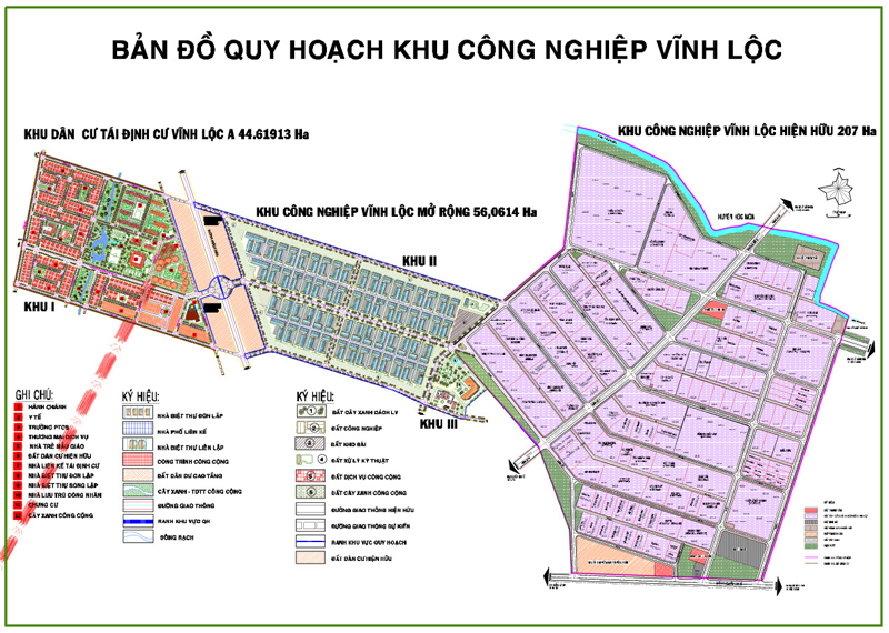 Bản đồ quy hoạch dự án tại Khu CN Vĩnh Lộc
