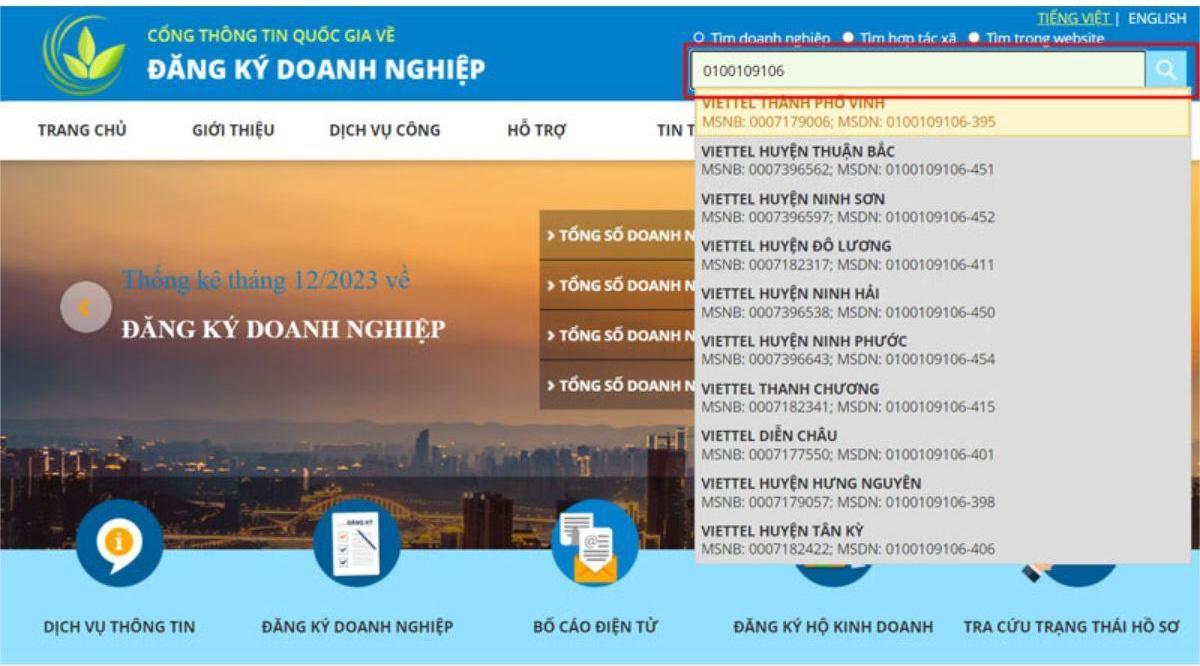 Tra cứu mã nghành nghề kinh doanh theo mã số thuế