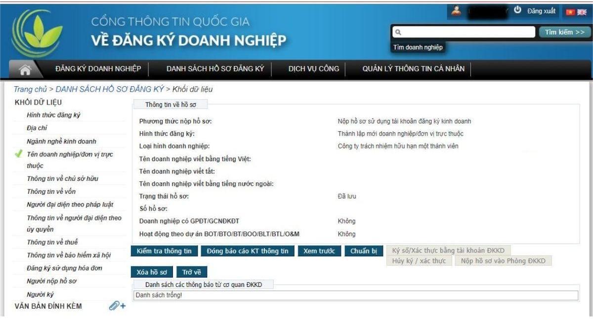 Nộp hồ sơ trực tuyến qua Cổng thông tin quốc gia về DKDN