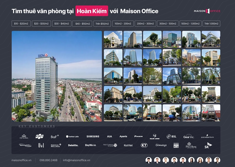 Maison Office – Hỗ trợ tư vấn tìm thuê văn phòng quận Hoàn Kiếm miễn phí 