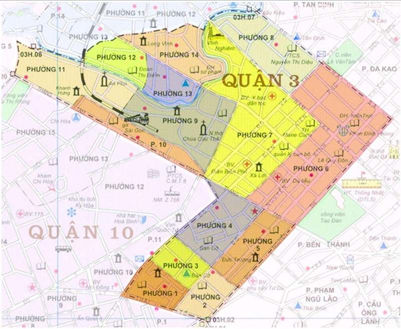 Vị trí địa lý của Quận 3 thành phố Hồ Chí Minh