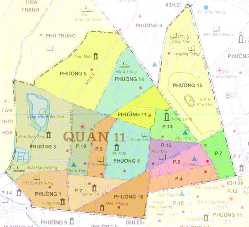Vị trí địa lý Quận 11 thành phố Hồ Chí Minh