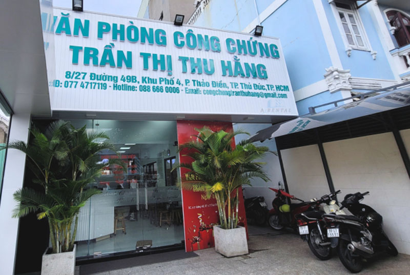 Địa chỉ văn phòng công chứng Trần Thị Thu Hằng