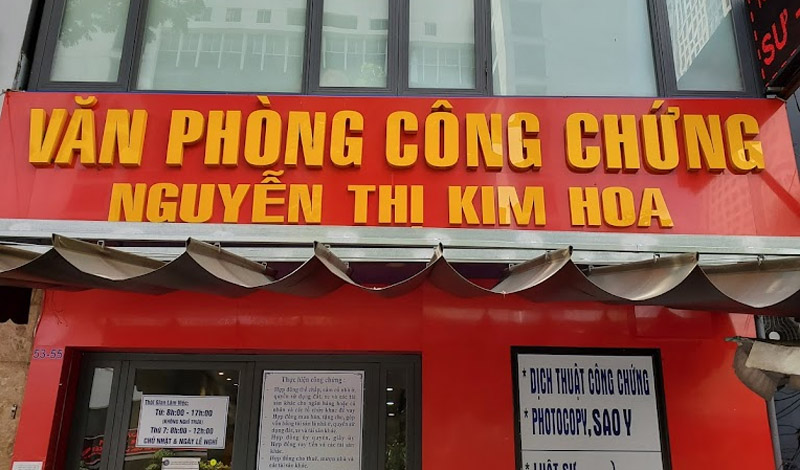 Văn phòng công chứng Quận 4 – Nguyễn Thị Kim Hoa