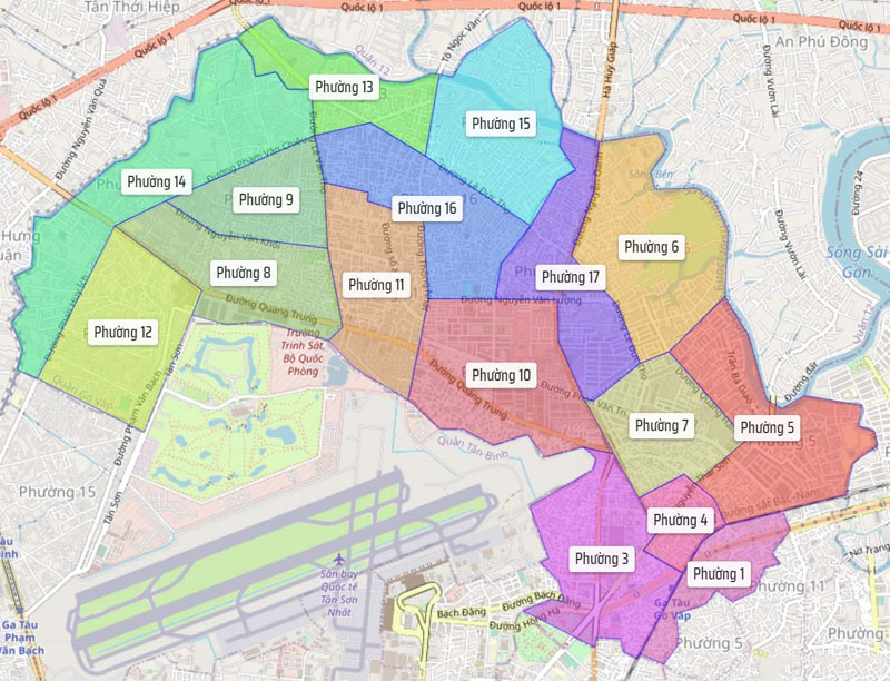 Bản đồ hành chính quận Gò Vấp TPHCM