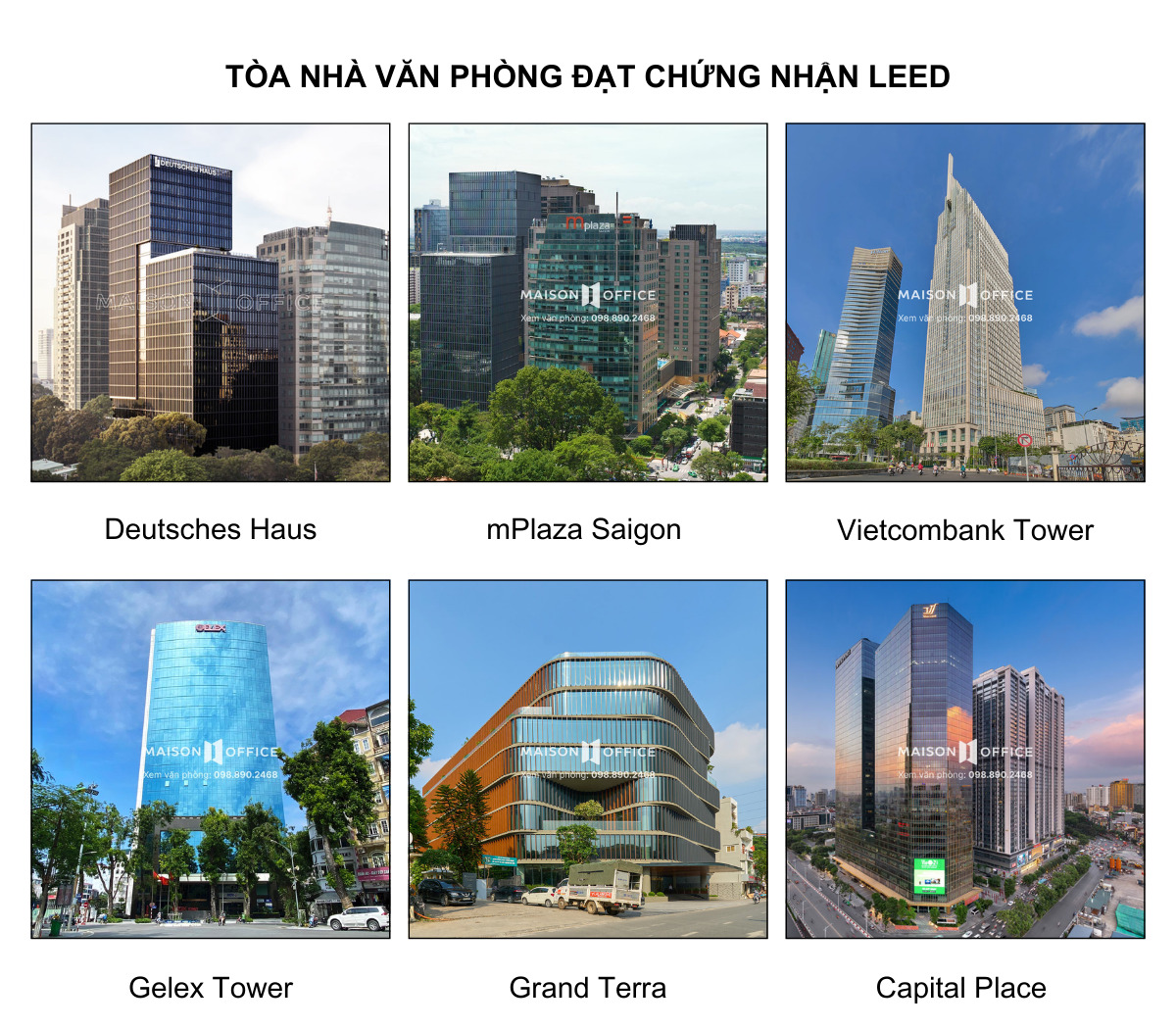 Một số tòa nhà văn phòng đạt chứng nhận LEED