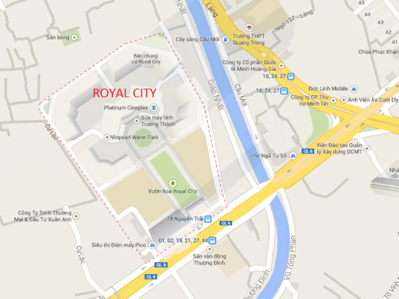 Vị trí của khu đô thị Royal City