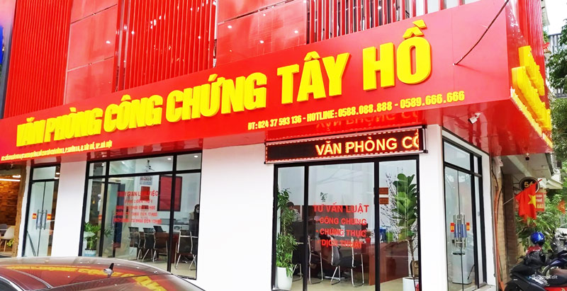 Văn phòng công chứng Tây Hồ, Quận Tây Hồ, Thủ đô Hà Nội