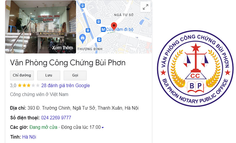 Văn phòng công chứng Bùi Phơn là một trong những địa chỉ công chứng được nhiều người lựa chọn 