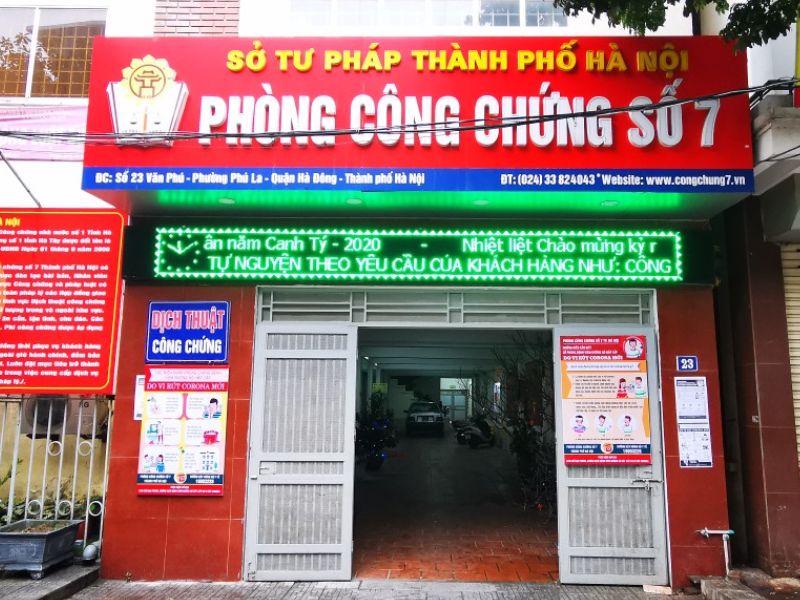 Văn phòng công chứng văn phòng công chứng số 7, Hà Đông 