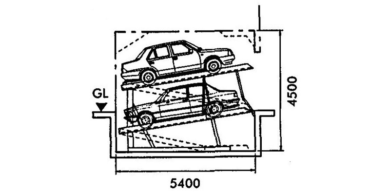 Bãi đỗ xe tự động cao tầng cho 2 hoặc 4 xe 