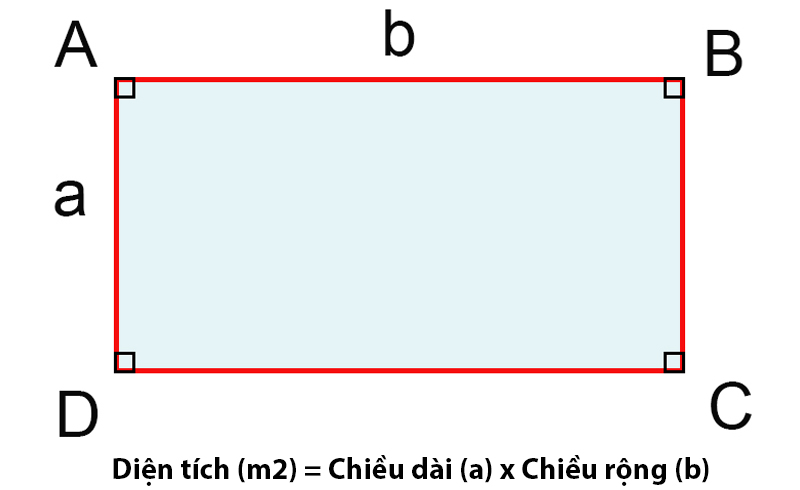 Tính diện tích phòng chữ nhật chuẩn xác