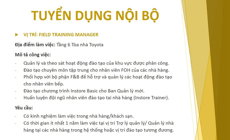 mẫu thông báo tuyển dụng nội bộ 