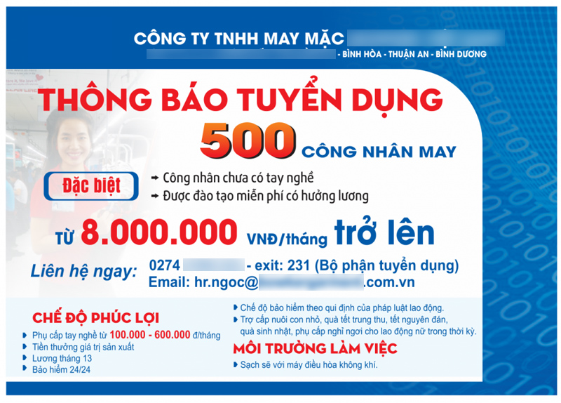 mẫu thông báo tuyển dụng nhân sự 