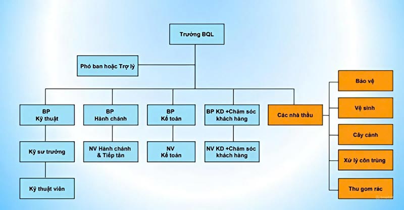 Sơ đồ tổ chức ban quản lý tòa nhà phổ biến 