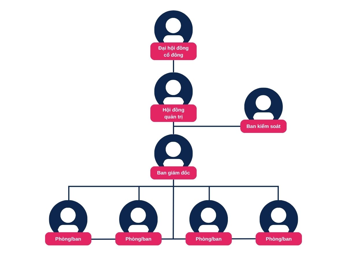 Sơ đồ tổ chức công ty cổ phần có BKS