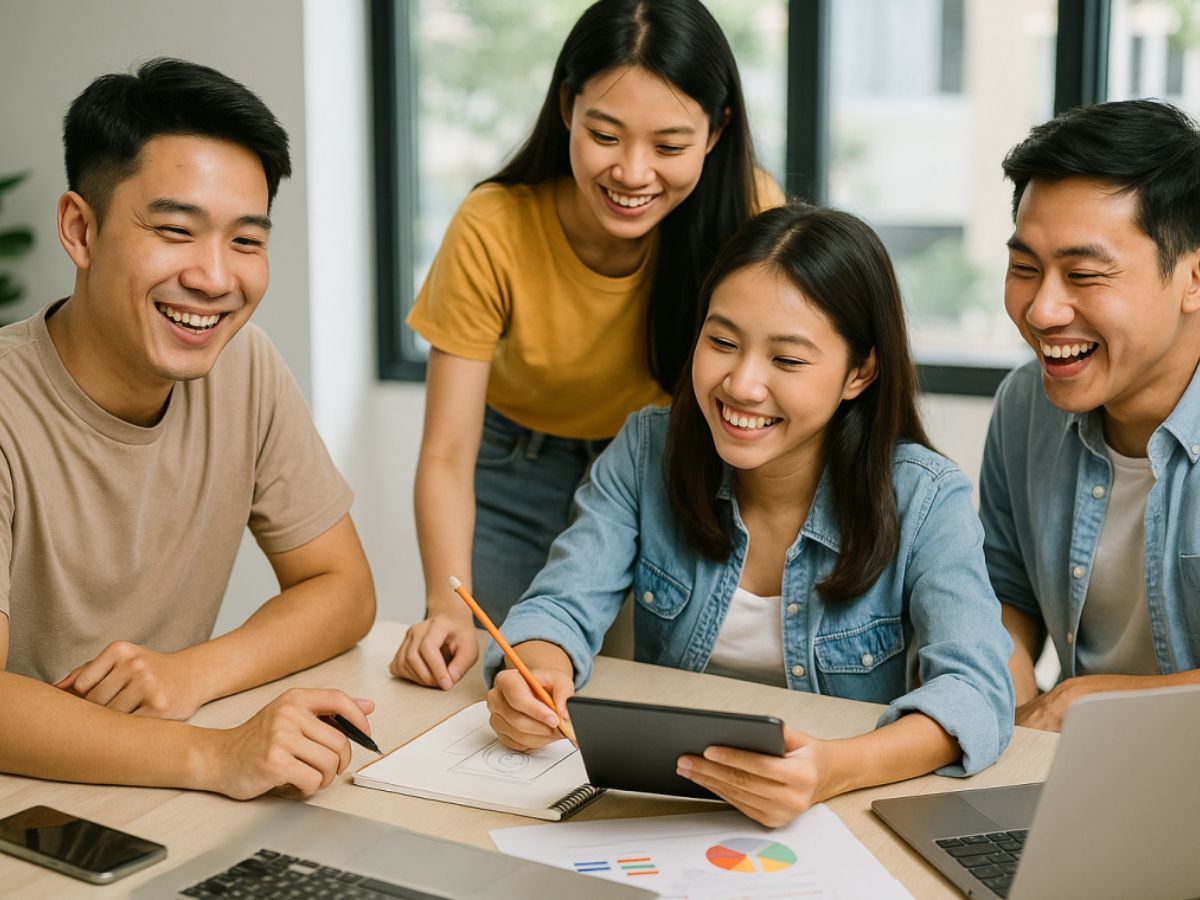 Nhân viên chi nhánh công ty làm việc 