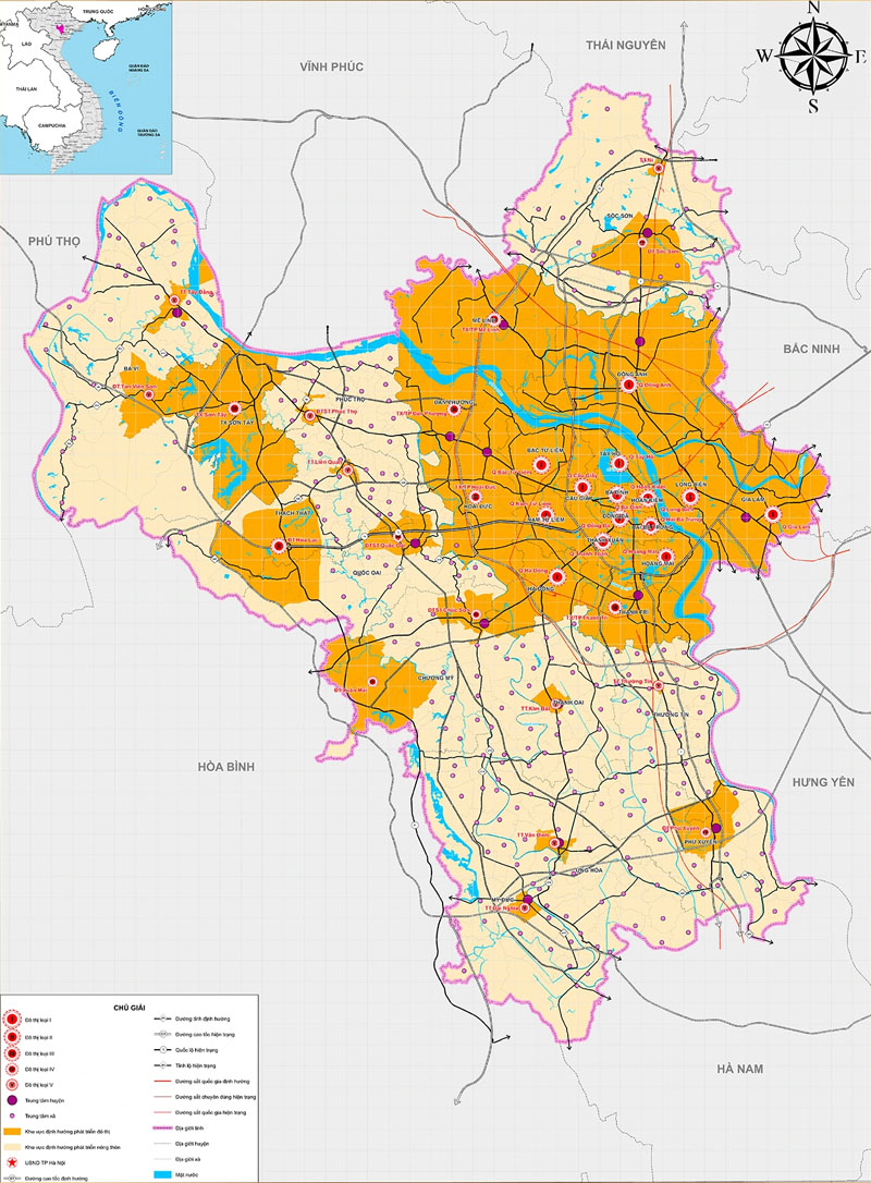 Bản đồ quy hoạch Hà Nội mới nhất giai đoạn 2030 - 2050