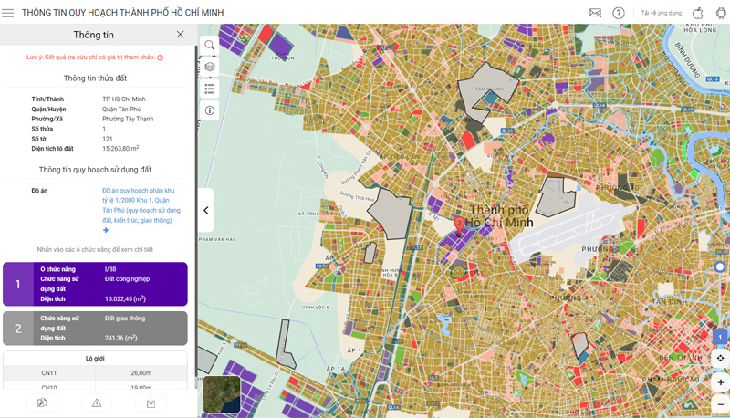 Tra cứu quy hoạch tại website của Sở Quy hoạch - Kiến trúc TP.HCM