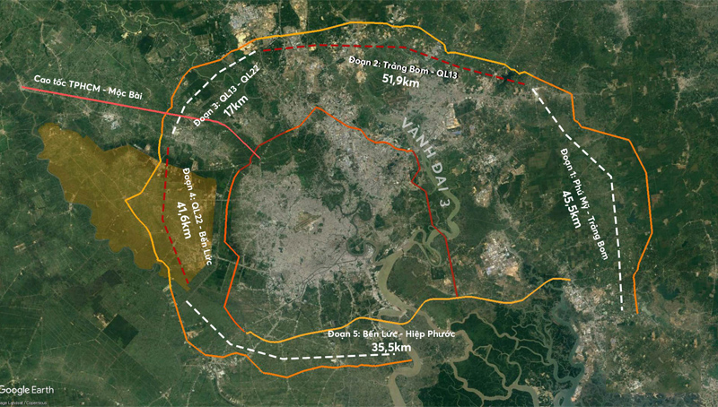 Dự án đường Vành đai 4 TPHCM có tác động mạnh mẽ đến giao thông và phát triển đô thị tại khu vực