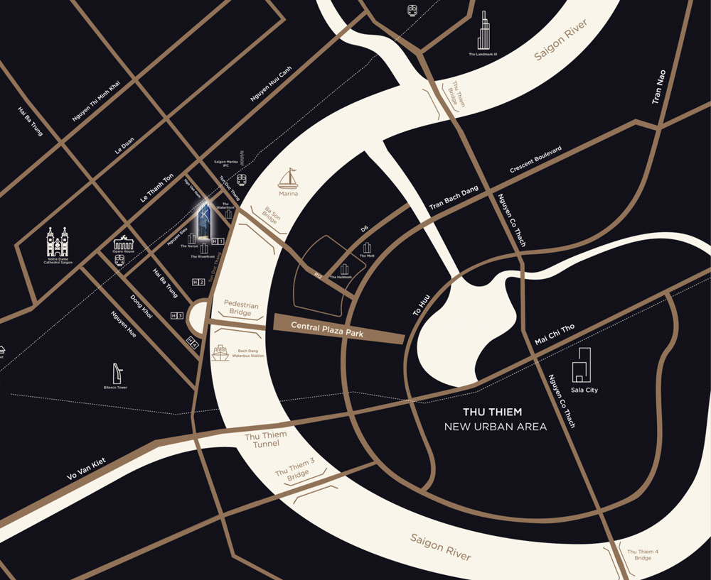 Vị trí đắc địa The Kross, quận 1