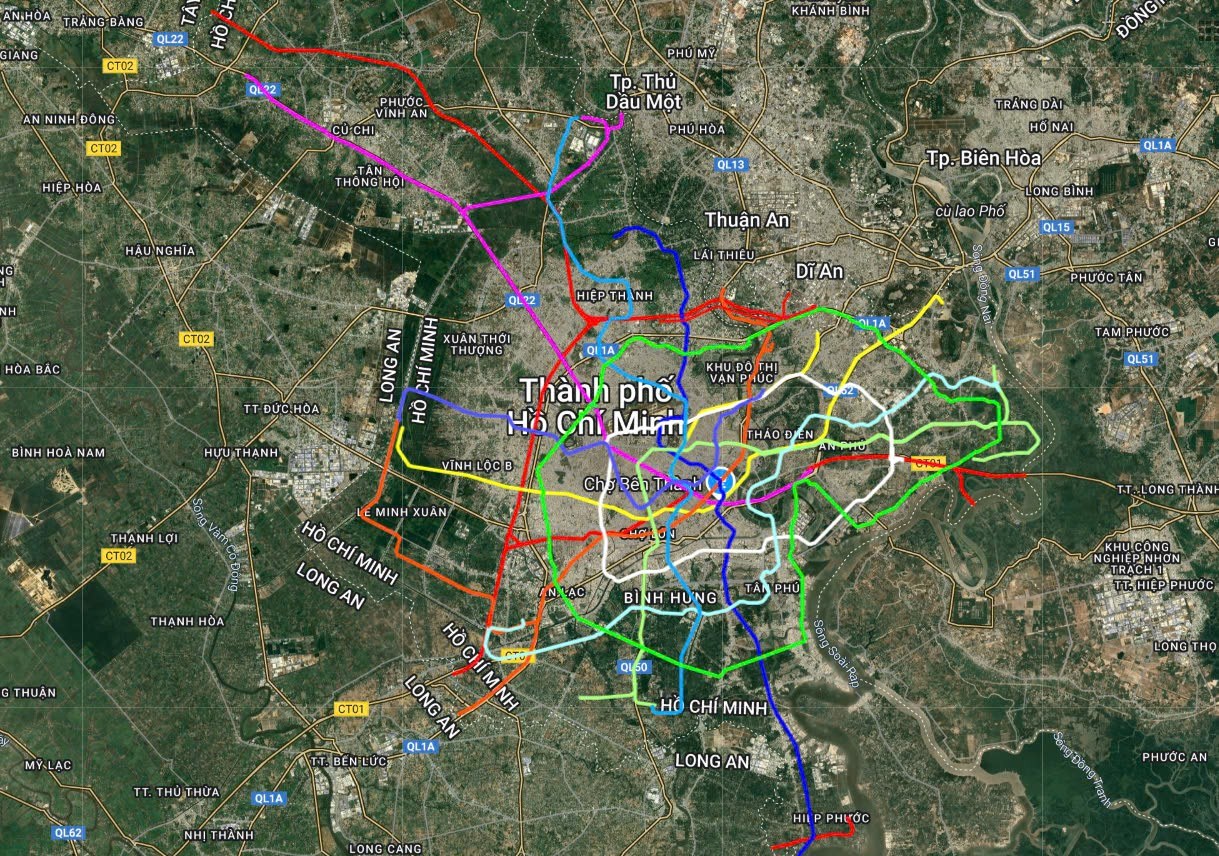 Bản đồ các tuyến Metro TPHCM đến năm 2030 mới nhất