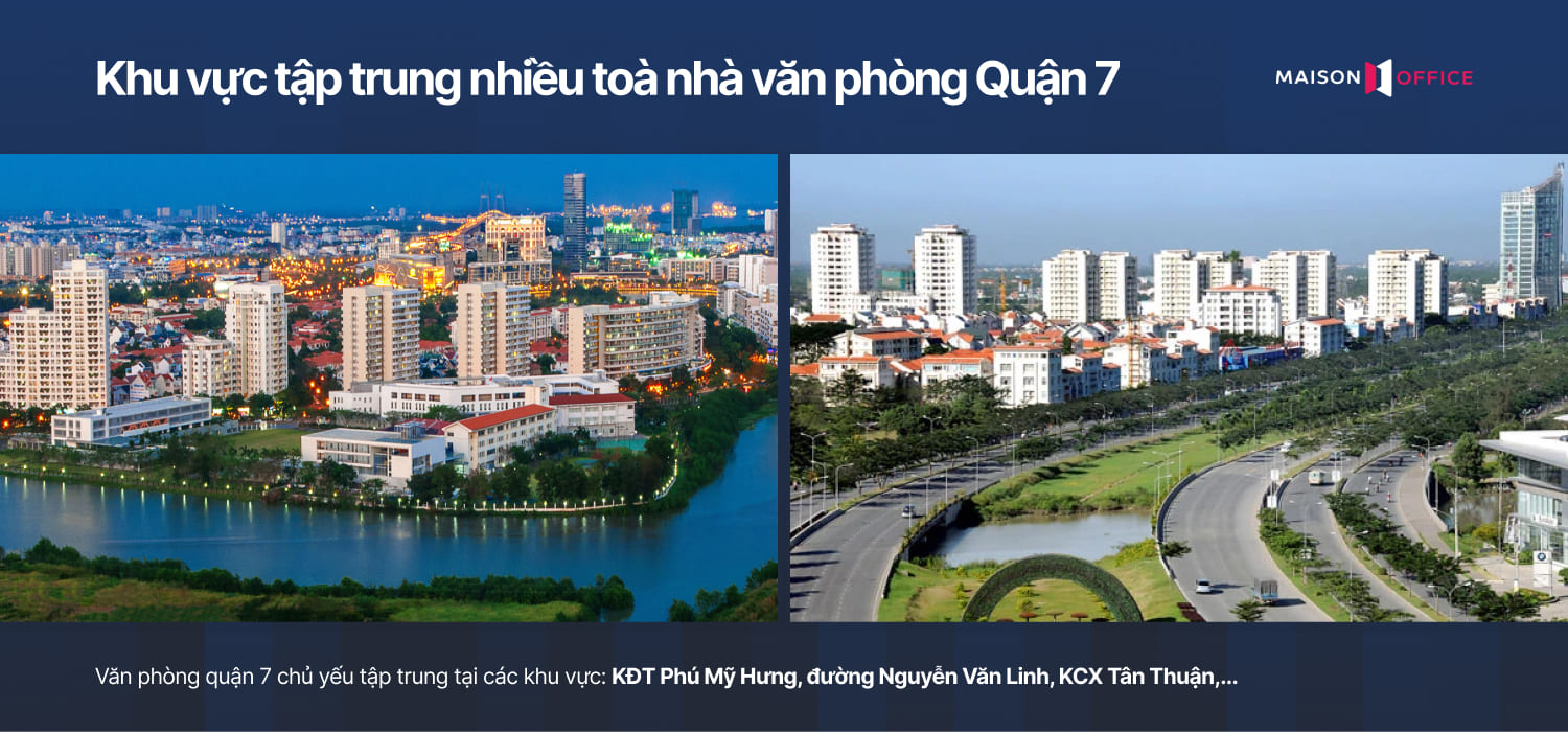 Khu vực tập trung nhiều tòa nhà văn phòng Quận 7