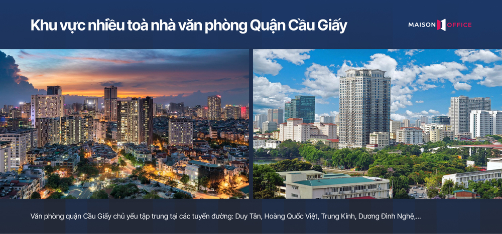 Khu vực nhiều tòa văn phòng quận Cầu Giấy