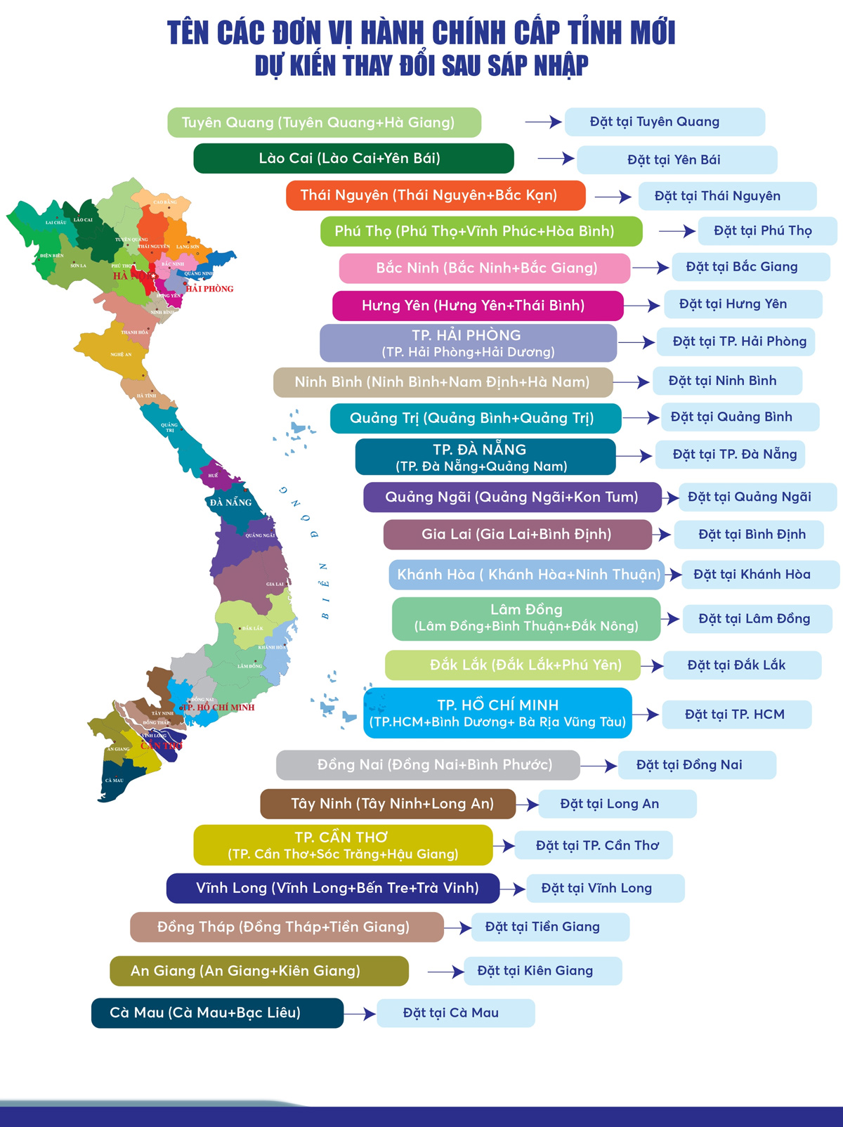 Bản đồ sáp nhập tỉnh chính thức được thông qua ngày 12/6/2025