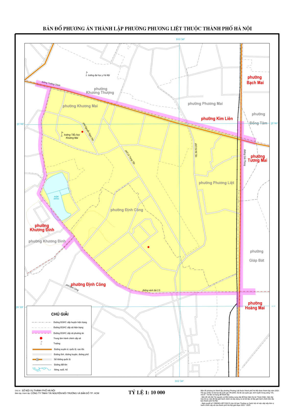 Bản đồ sáp nhập phường Phương Liệt