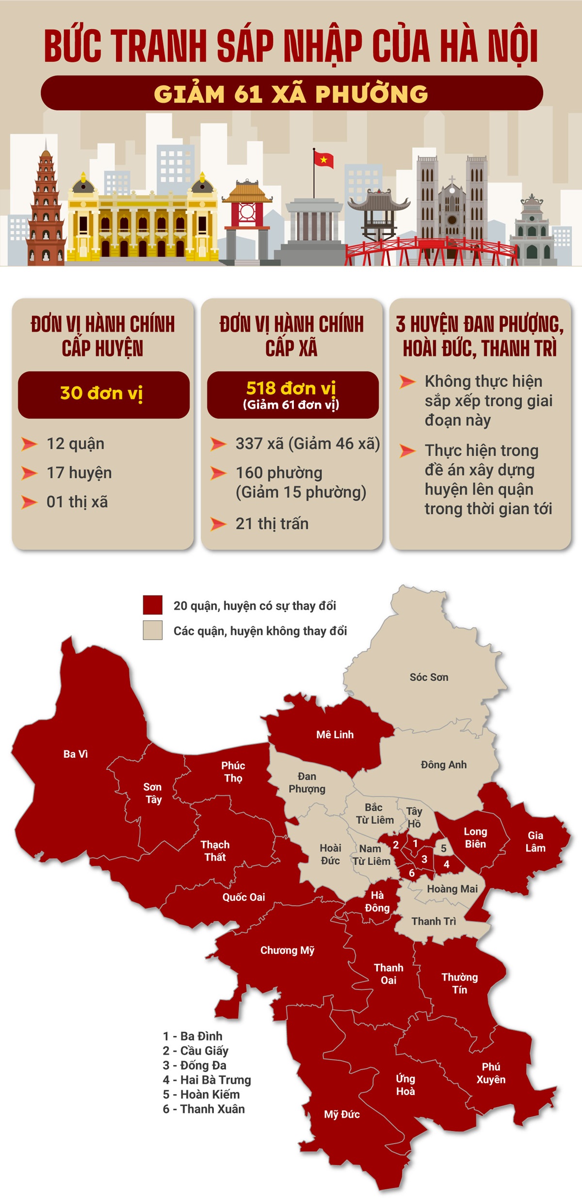 Bản đồ sáp nhập phường Hà Nội