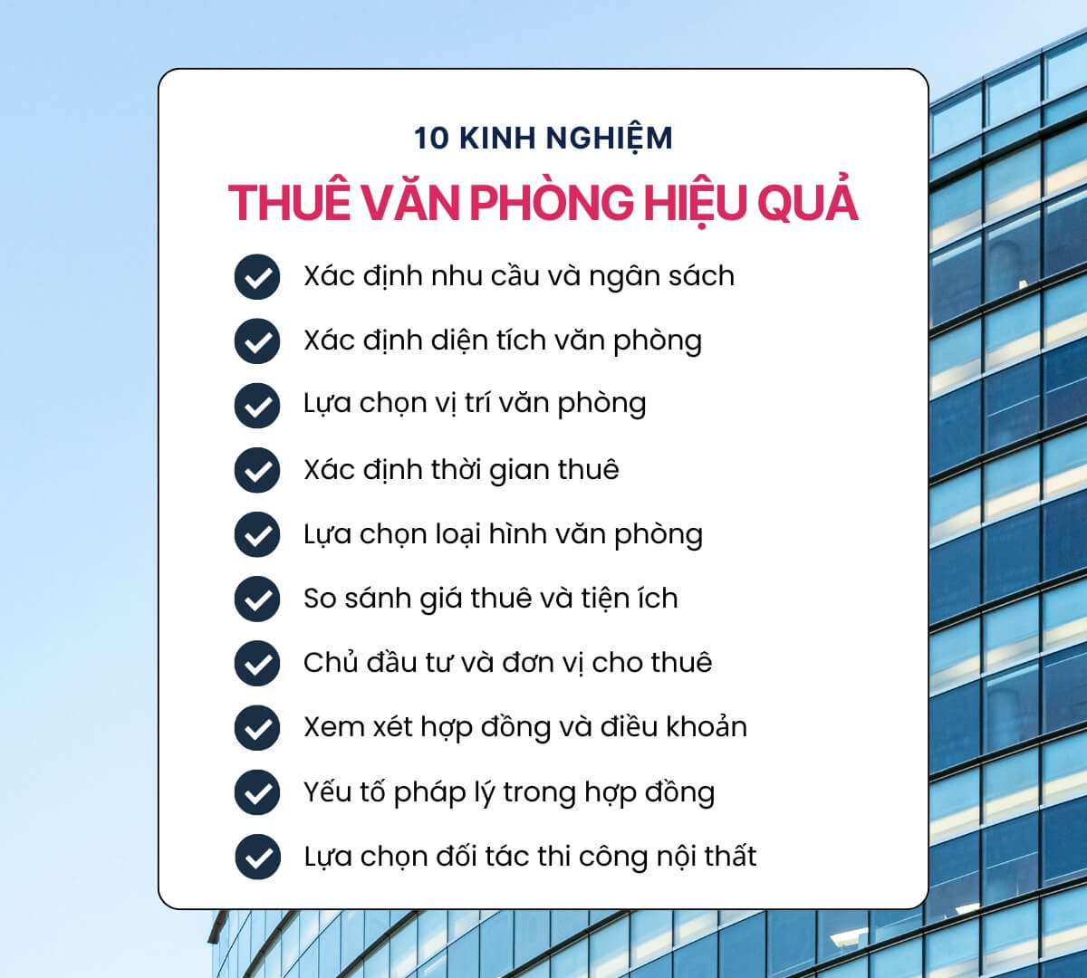 Kinh nghiệm thuê văn phòng hiệu quả
