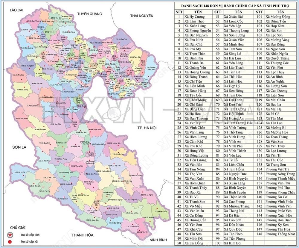 Bản đồ tỉnh Phú Thọ