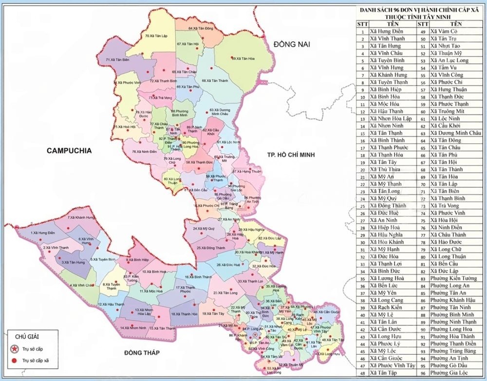 Bản đồ tỉnh Tây Ninh