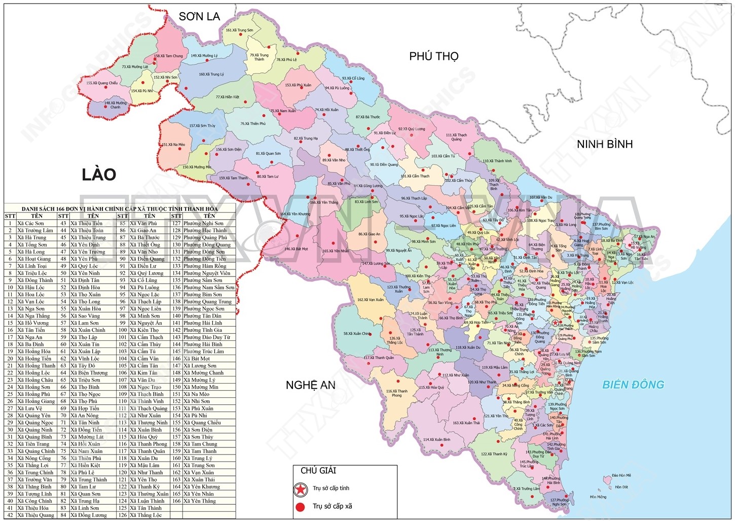 Bản đồ Thanh Hóa sau sáp nhập