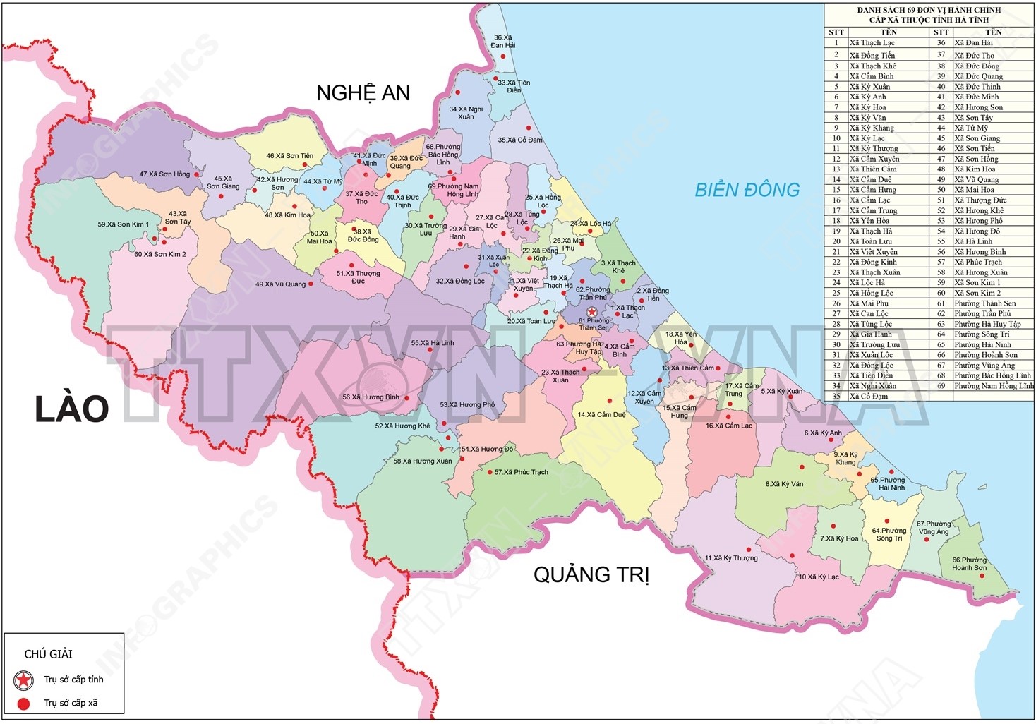 Bản đồ Tỉnh Hà Tĩnh