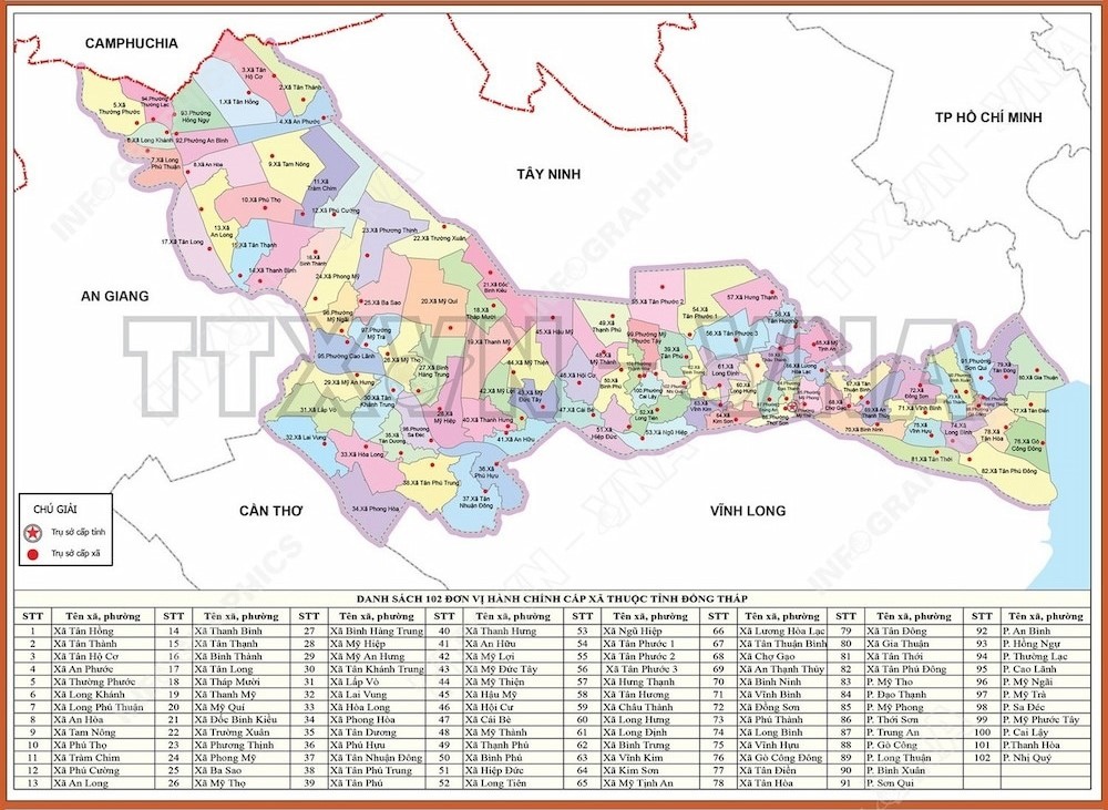 Bản đồ tỉnh Đồng Tháp