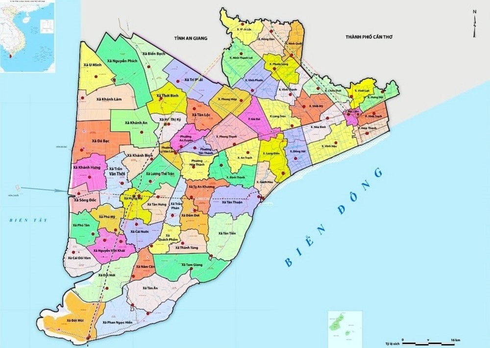 Bản đồ tỉnh Cà Mau