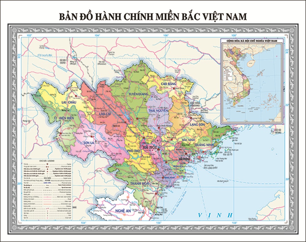 Bản đồ hành chính miền Bắc sau sáp nhập