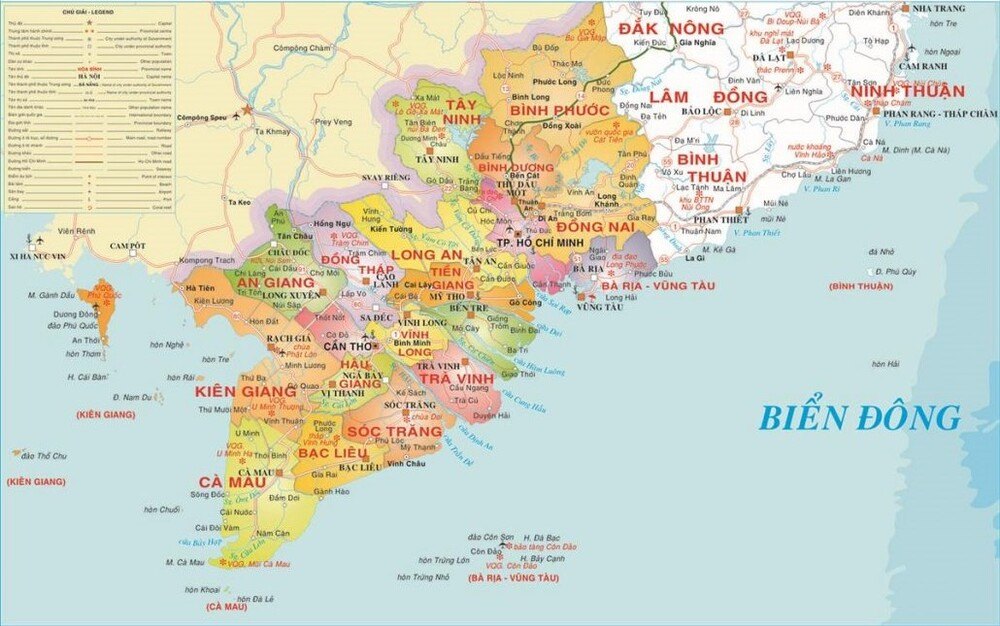 Bản đồ Miền Nam trước sáp nhập