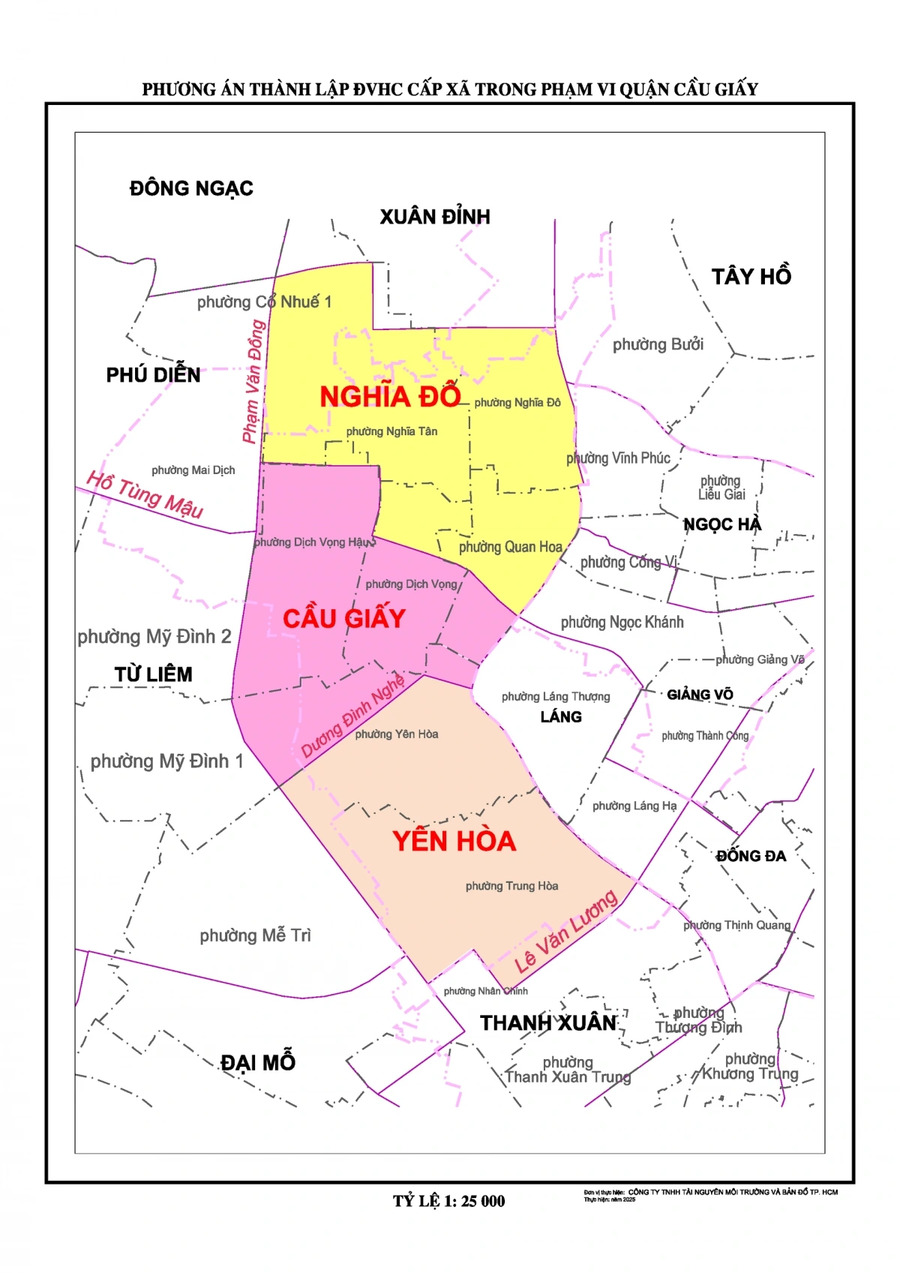 Sáp nhập hành chính các phường trong Quận Cầu Giấy