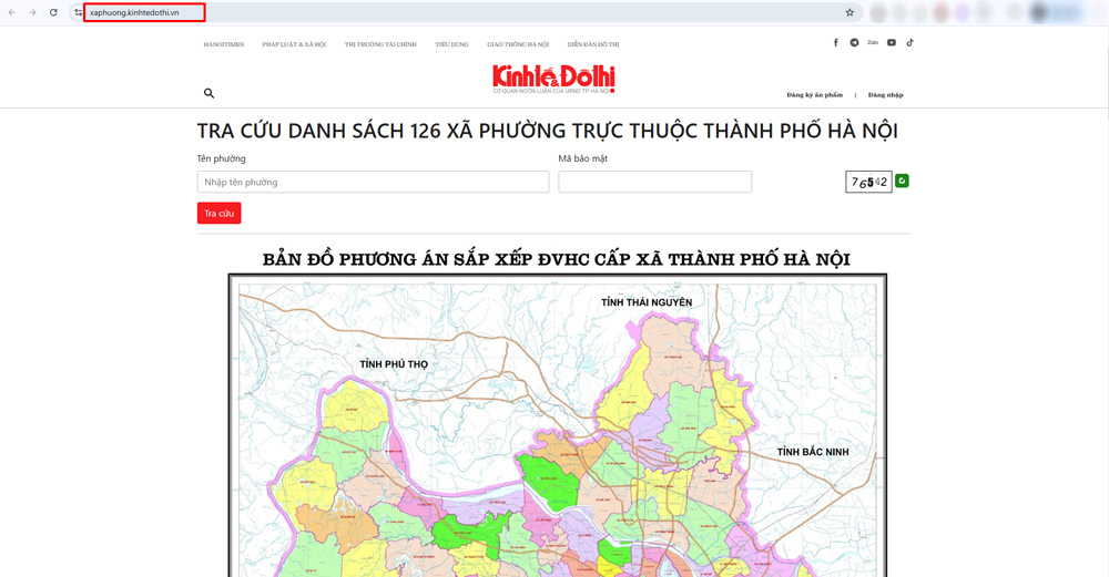 Tra cứu trên chuyên trang của đầu báo Kinh tế & Đô thị 