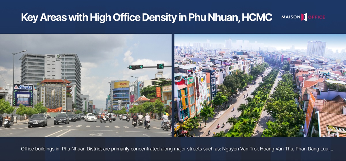 Areas with many office buildings in Phu Nhuan District 