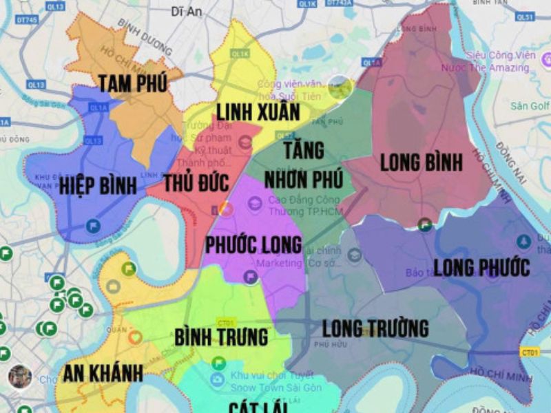 Bản đồ sáp nhập Phường Phước Long 